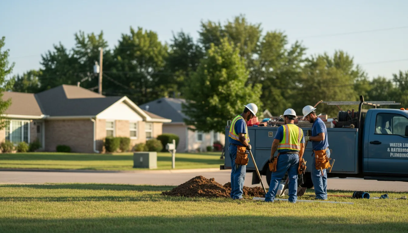 Residential water line and bathroom plumbing service in Mina, NV